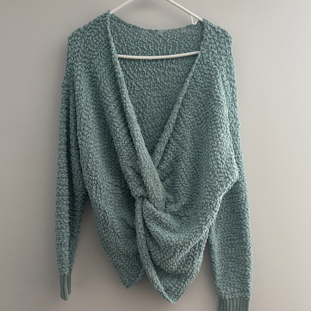 Kori  Twist Back Knot Sweater - Sage